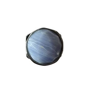 Keep Collective Round Blue Lace Agate Silver Wishing Stone Charm